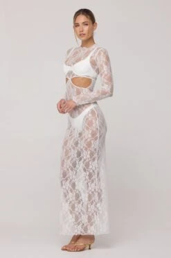 Audrey Lace Dress In White Lace -Resa audrey lace dress in white lace 938646