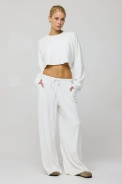 Boyfriend Crop Rib In White