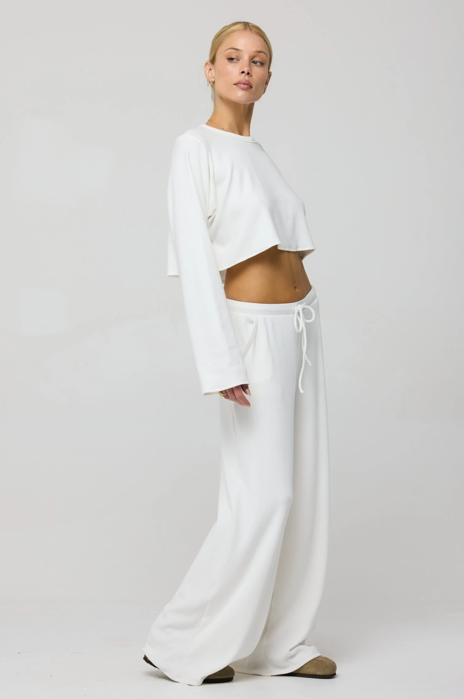 Boyfriend Crop Rib In White 4 Boyfriend Crop Rib In White - Image 2