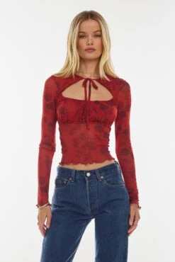 Cassie Top In Red Currant