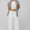 Chase Rib Pant In White -Resa chase rib pant in white 376895