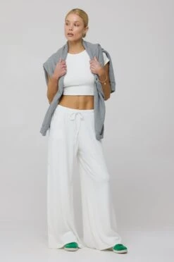 Chase Rib Pant In White