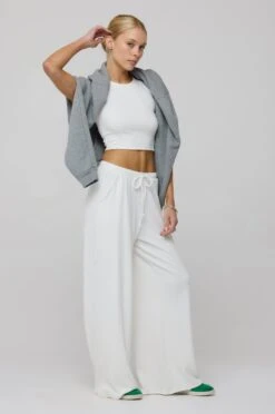 Chase Rib Pant In White -Resa chase rib pant in white 838579