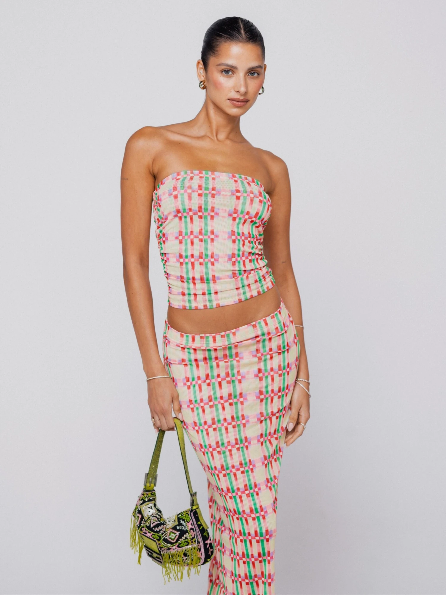 Clyde Mesh Skirt In Plaid 7 Clyde Mesh Skirt In Plaid - Image 5