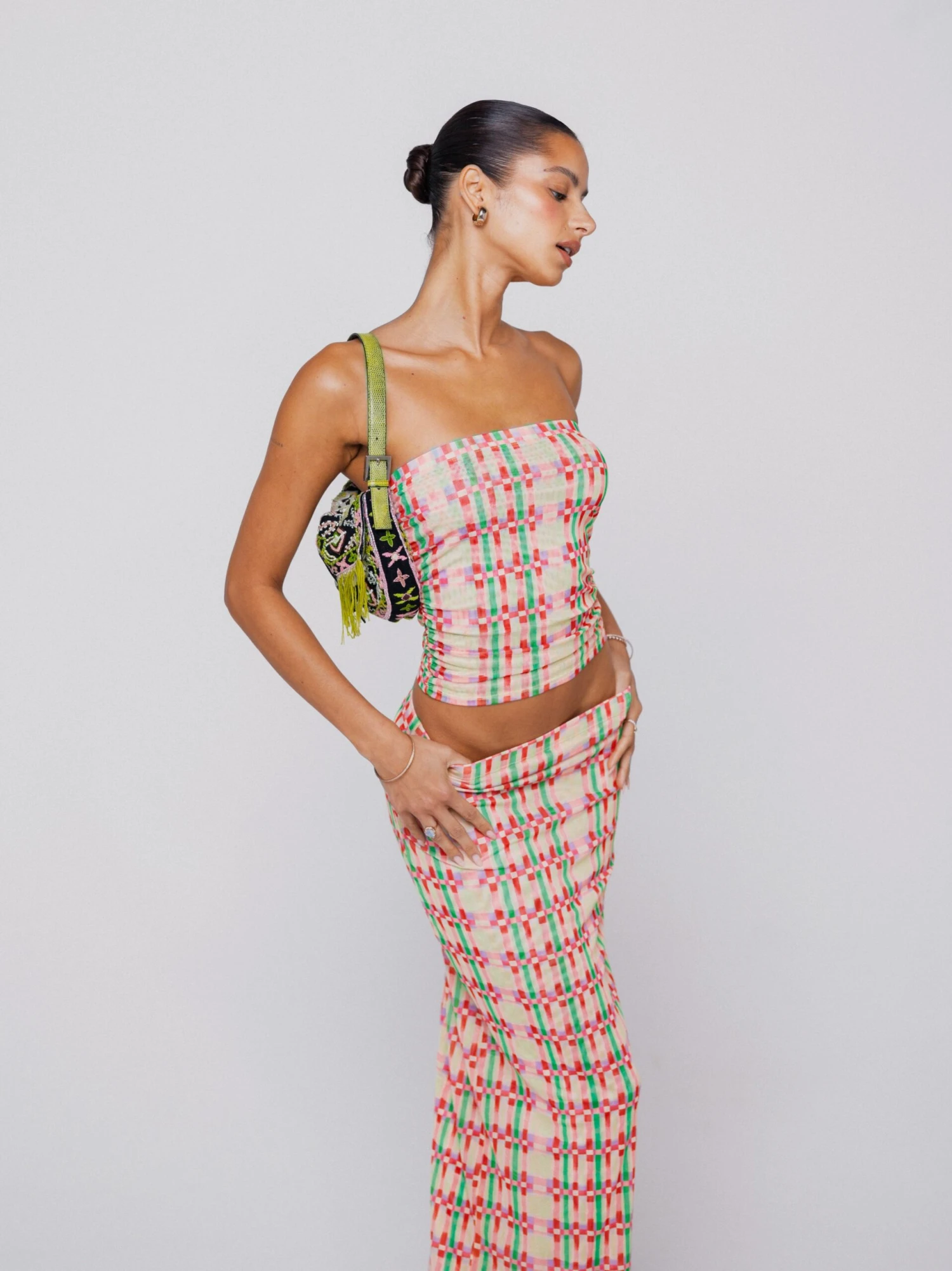 Clyde Mesh Skirt In Plaid 4 Clyde Mesh Skirt In Plaid - Image 2