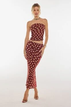 Clyde Mesh Skirt In Spice