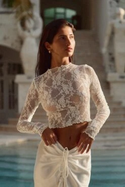 Ida Lace Top In White