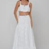 Jackson Skirt In White Embroidered Cotton