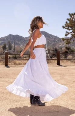 Jackson Skirt In White Embroidered Cotton -Resa jackson skirt in white embroidered cotton 907932