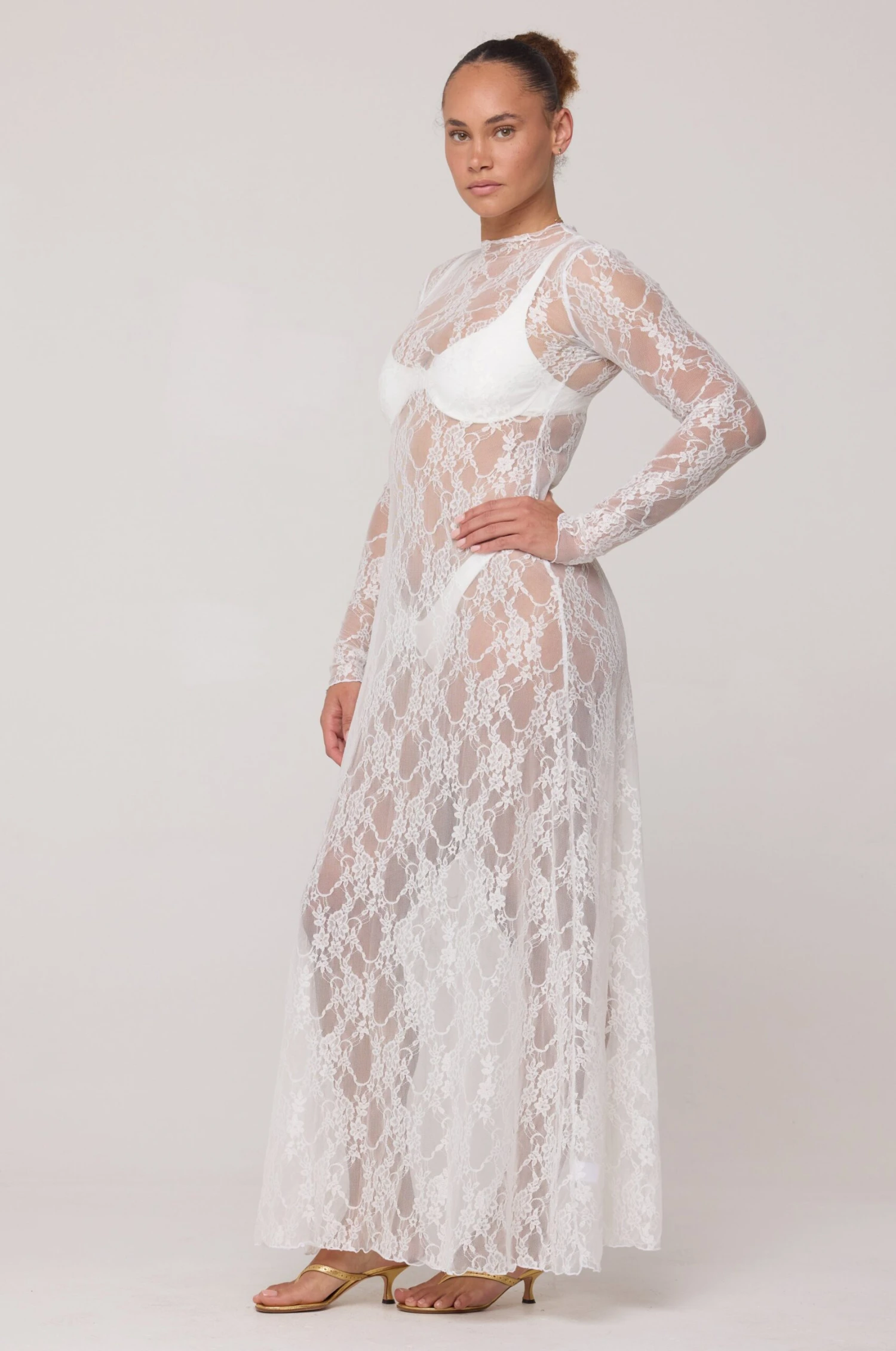 Lyon Lace Dress In White Lace 10 Lyon Lace Dress In White Lace - Image 8