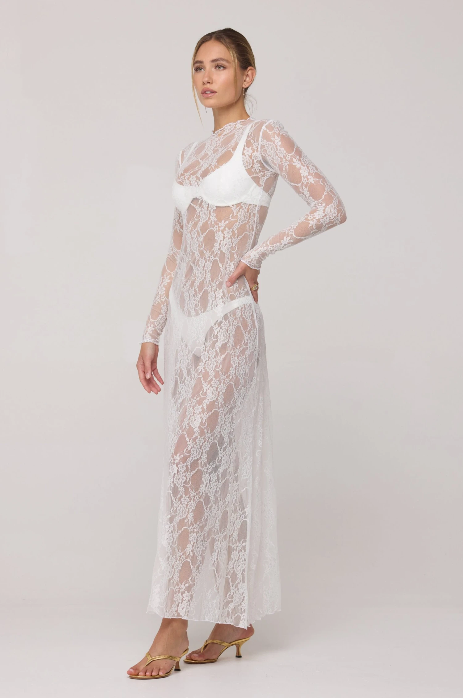 Lyon Lace Dress In White Lace 6 Lyon Lace Dress In White Lace - Image 4