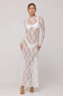 Lyon Lace Dress In White Lace 13 Lyon Lace Dress In White Lace -Resa lyon lace dress in white lace 936375
