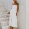 Mackenzie Dress In White Linen -Resa mackenzie dress in white linen 106635
