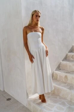 Mackenzie Dress In White Linen -Resa mackenzie dress in white linen 575657
