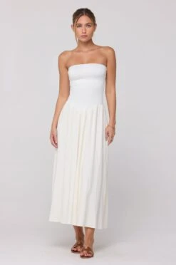 Mackenzie Dress In White Linen -Resa mackenzie dress in white linen 696704