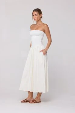 Mackenzie Dress In White Linen -Resa mackenzie dress in white linen 927010
