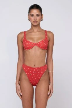 Miles Bikini Bottom In Cayenne -Resa matty bikini top in cayenne 335512