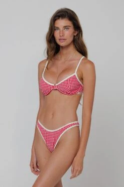 Joey Bikini Bottom In Red Gingham 10 Joey Bikini Bottom In Red Gingham -Resa matty swim top in red gingham 378130 1