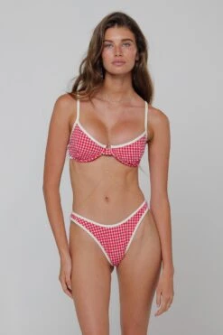 Joey Bikini Bottom In Red Gingham
