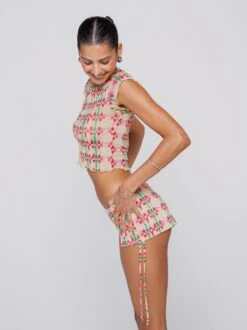 Lina Short In Plaid -Resa micro shorts in plaid 7446687