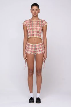 Baby Tee In Plaid 11 Baby Tee In Plaid -Resa micro shorts in plaid 8124422 1